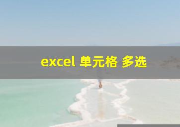 excel 单元格 多选